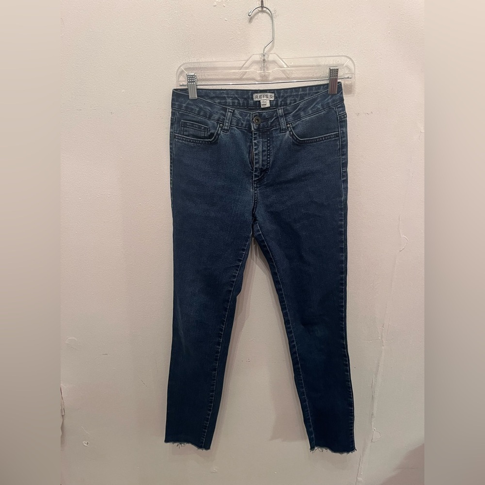 Reiss Straight Leg Dark Wash Jeans Size 4